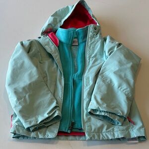 Columbia Kids Raincoat in Aqua and Pink